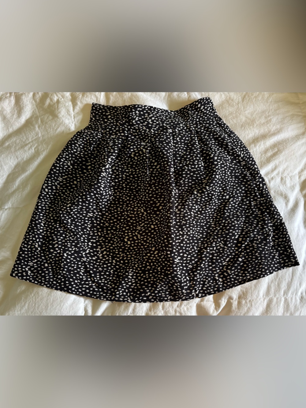 Mini Molly Skirt Size 12Y Black with White Dots